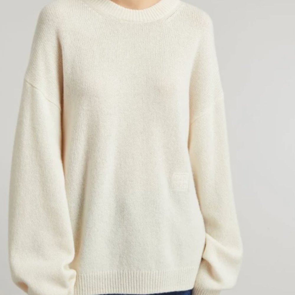 TOTEME Off-White Knit Monogram Sweater Size XS - Picture 9 of 11
